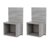 Kelly - Pair Of Kelly Grey Oak Effect Wall Hanging Open Compact Bedside Tables (Self Assembly) (DHD)