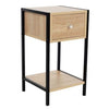 Kelly - One Drawer Compact Bedside Cabinet In Oak Effect With Metal Side Frame (Self Assembly) (DHD)