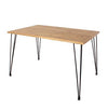 Augusta Waxed Pine Rectangular Dining Table with Black Metal Legs D884 (Self Assembly) (DHD)