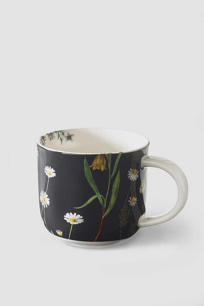 Kew Gardens Wild Floral navy fine china mug