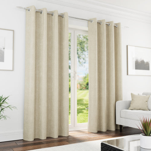 Knightsbridge Eyelet Ready Made Curtains Cream