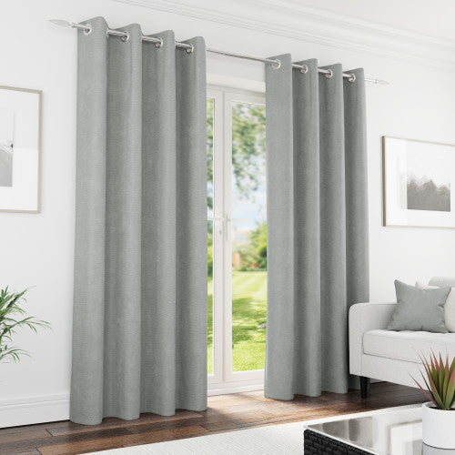 Knightsbridge Eyelet Ready Made Curtains Grey
