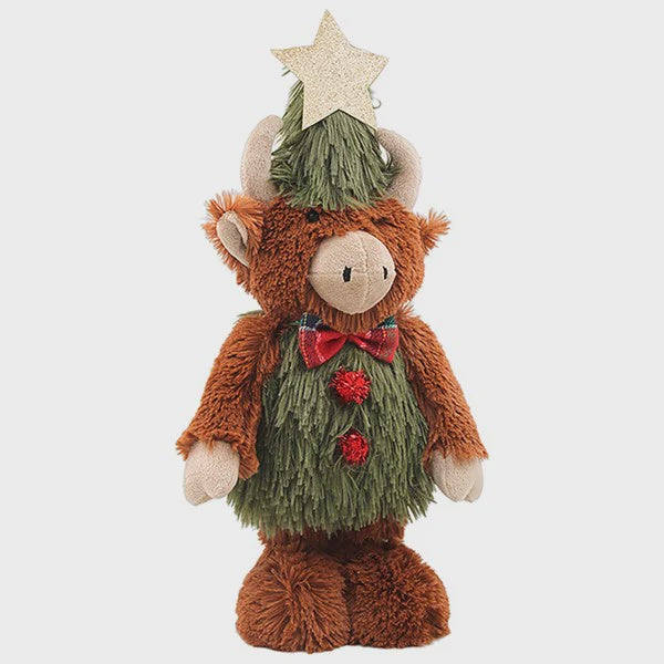 Highland Standing Cow Plushie With Star