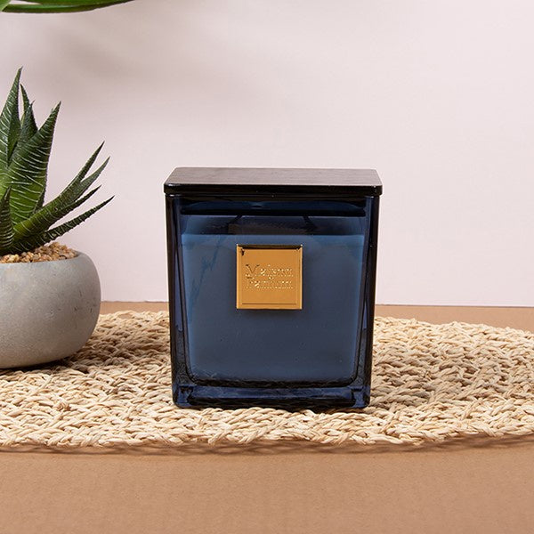 Square Lidded Candles Azure 450G