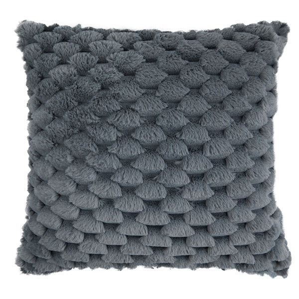 Lush Charcoal Grey Faux Fur Cushion Cover 45x45cm 18x18in