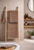 Leopard Jacquard Towel 500gsm Turkish Cotton Beige