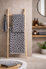 Leopard Jacquard Towel 500gsm Turkish Cotton Grey