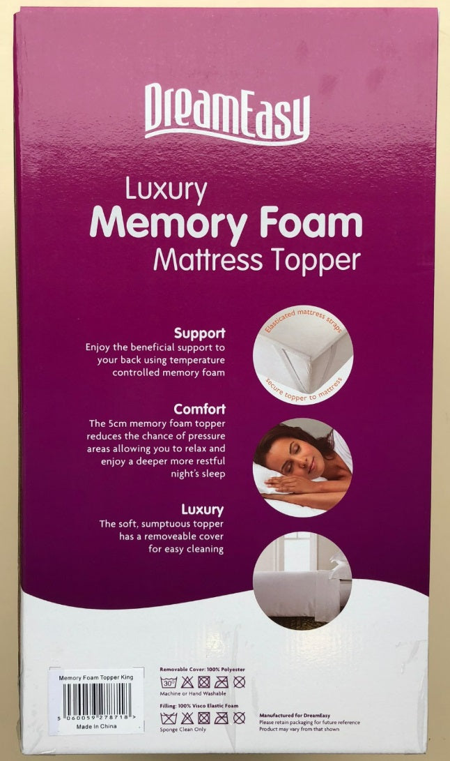 Memory foam topper, additional view