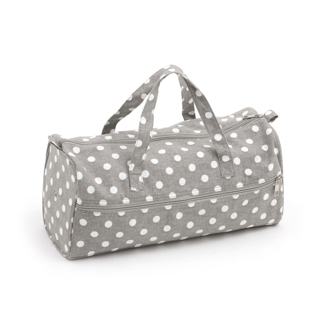 Knitting Craft Bag: Polka Dot Grey