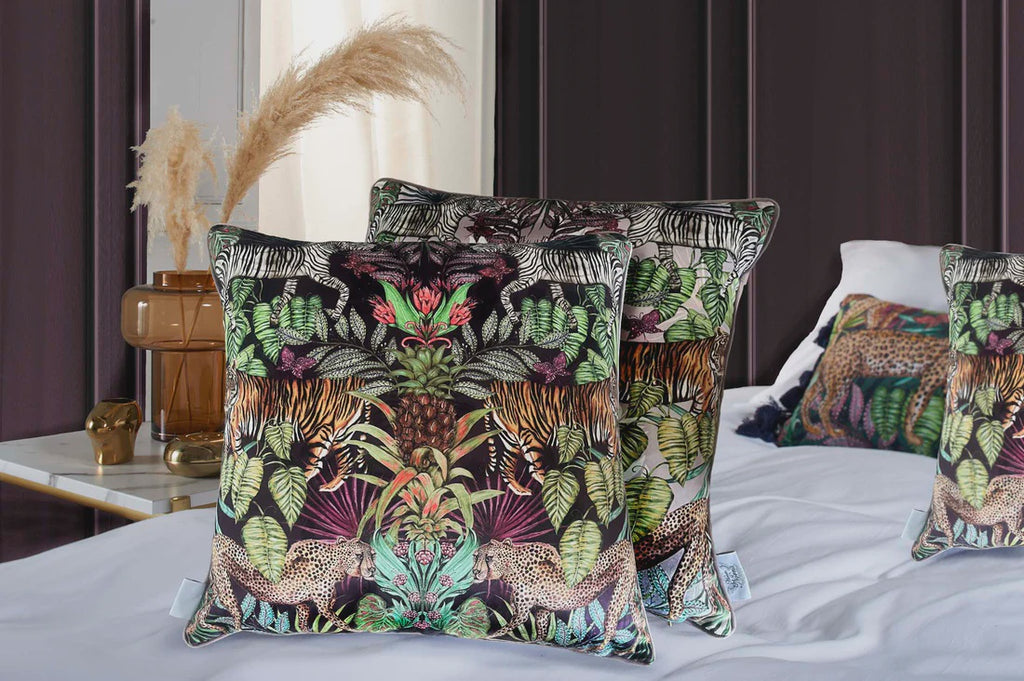 House Of Norris Mozambique African Safari, Tropical Animals and Leaves  Cushion 50x50cm