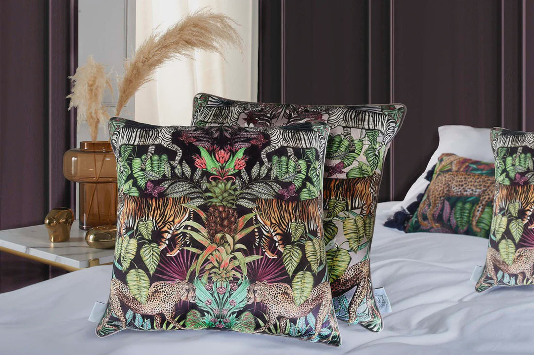 House Of Norris Mozambique African Safari, Tropical Animals and Leaves  Cushion 50x50cm