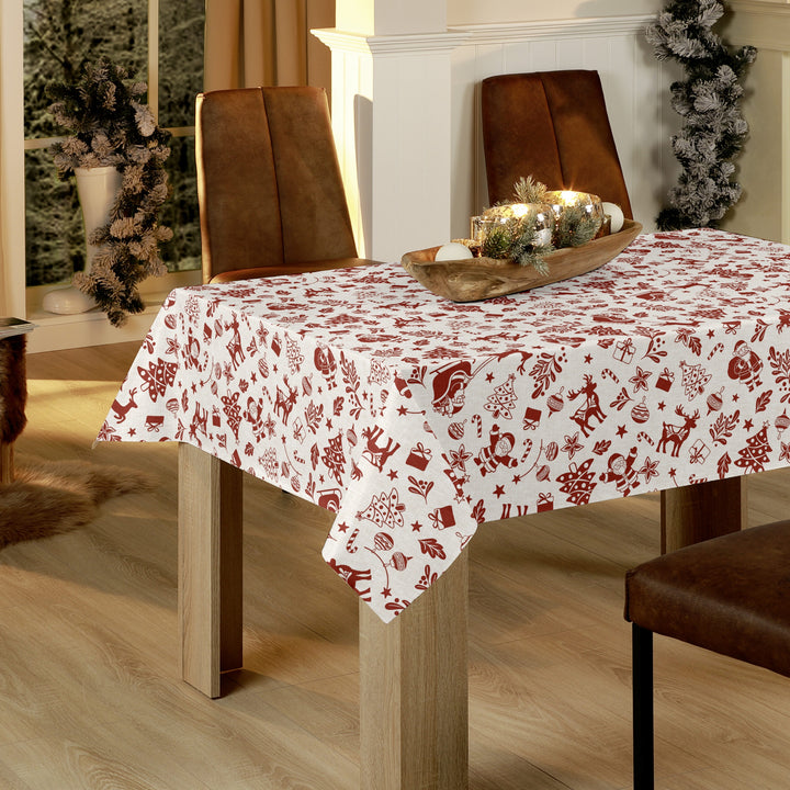Wipeclean Xmas Table Cloth 140cm/54in By The Metre N1K-01