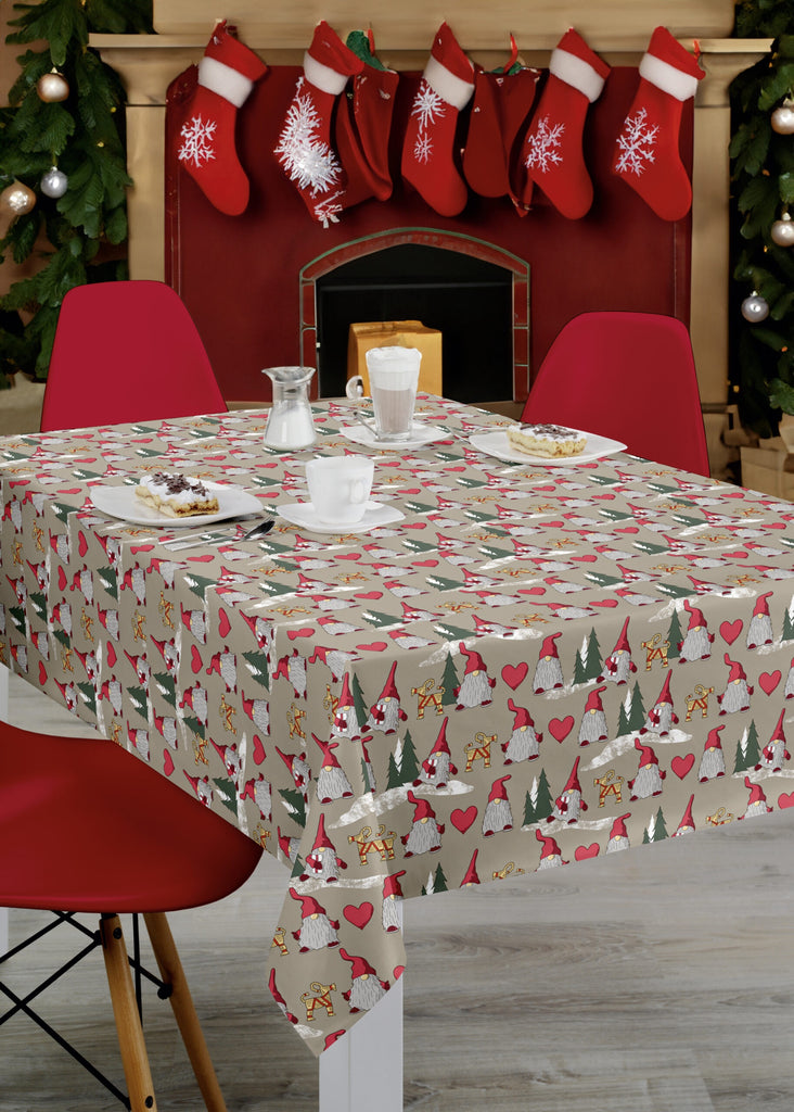 Wipeclean Xmas Table Cloth 140cm/54in By The Metre N5X-01
