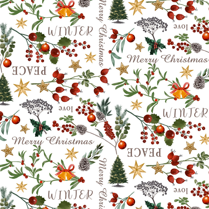 Wipeclean Xmas Table Cloth 140cm/54in By The Metre NB5-01