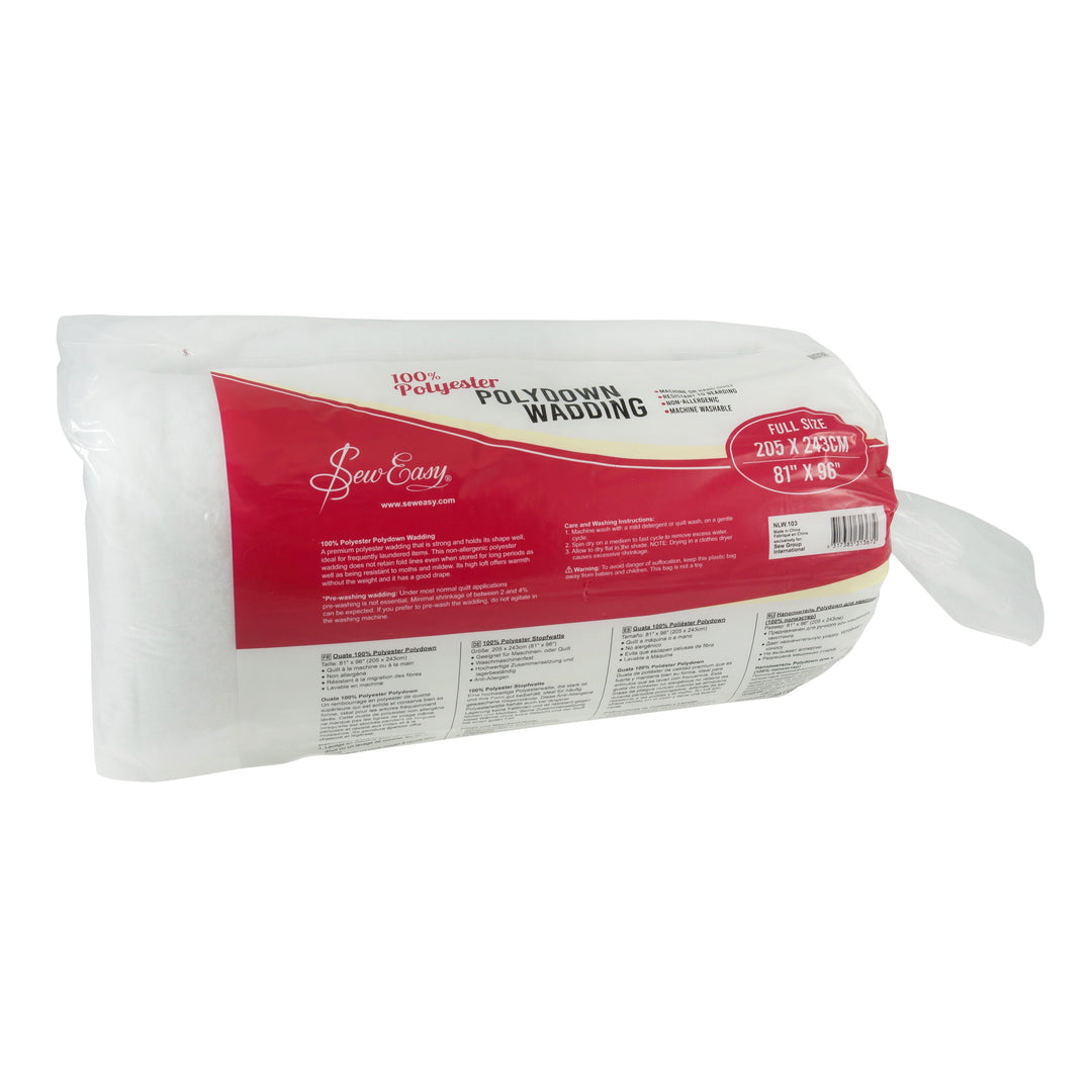Wadding: Polyester Polydown: Full: 205.7 x 243.8cm