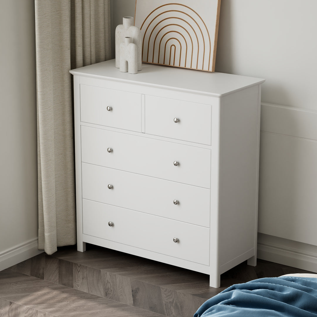 Nairn White 2 Door, 1 Drawer Wardrobe White  (DHD) Image 5