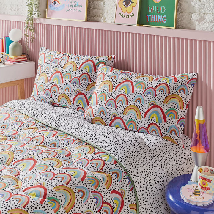 Night Lark Coverless 10.5 Tog Duvet With Pillowcase(s) Eleanor Bowmer Rainbow Single