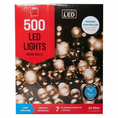 Led  Xmas Lights  500s Warm White