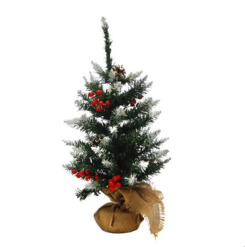 60cm Pre-Lit Berry And Cone Table Tree PD60
