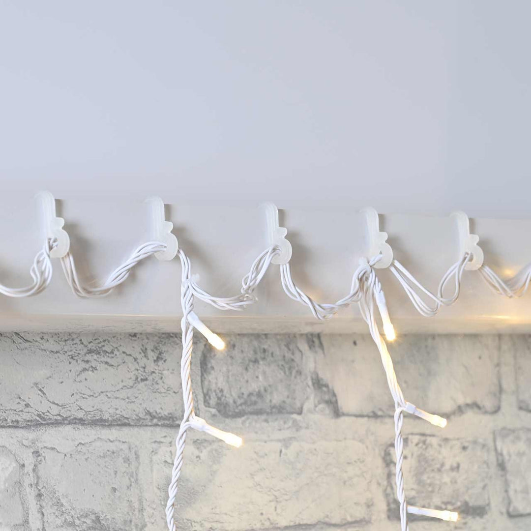 Festive Pack Of 24 Small Gutter Clips -Clear