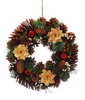 36cm Cream Petals/Red Apples/White Berries Wreath