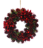 36cm Red Flowers/Red Berries/Cones Wreath