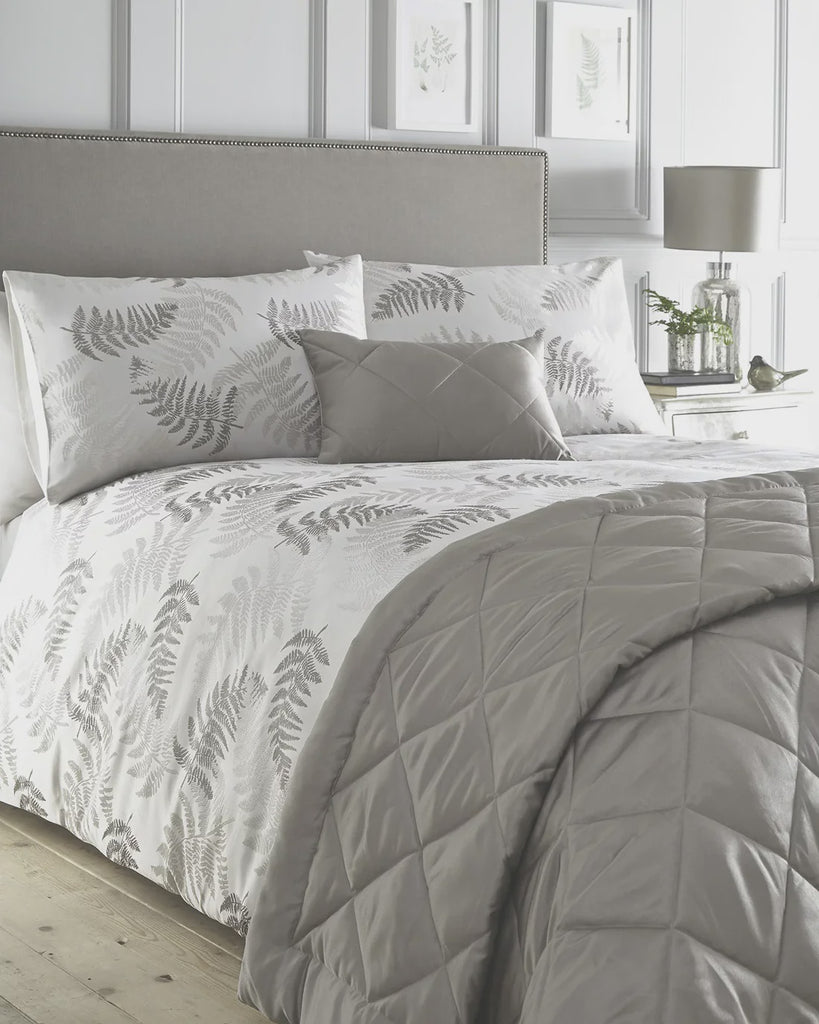 Bracken Duvet Cover Set Double Silver