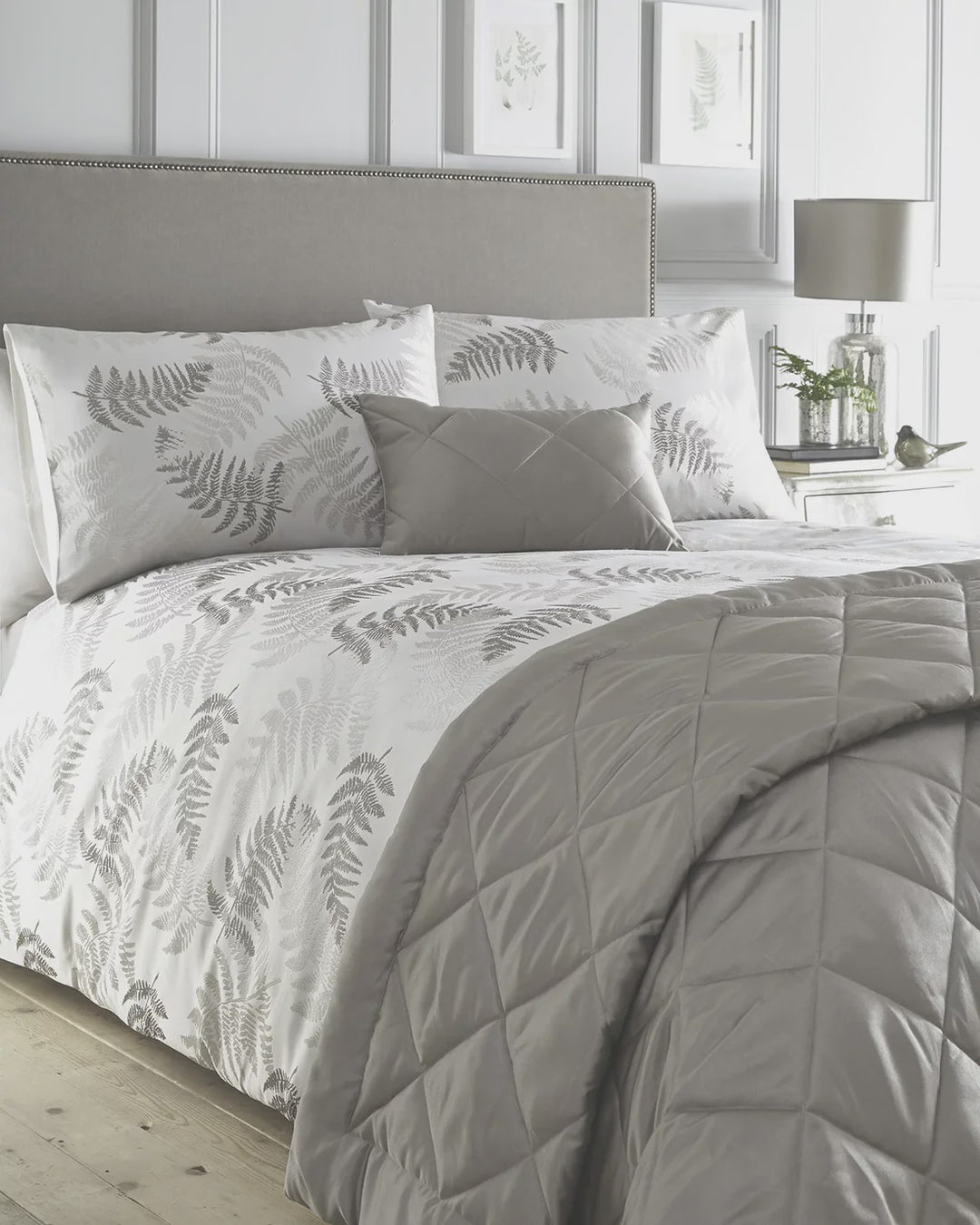 Bracken Duvet Cover Set Double Silver