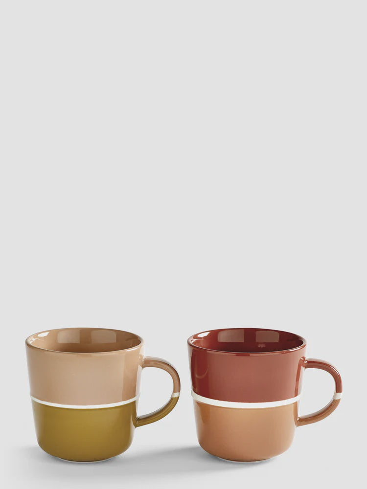PurerHome Canyon Sand & Fire Clay Brew Mugs (Set of 2)