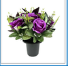 25cm Purple Open Rose Eucalptus Foliage Flower pot