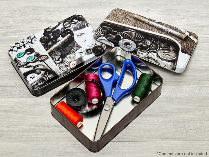 Sewing Themed Tins: Large : Monochrome