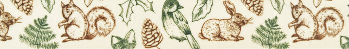 Ribbon: Forest Creatures: 25mm: Natural - Sold By The Metre