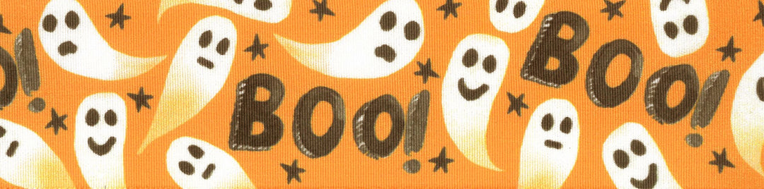 Ribbon: Ghouls: 40mm: Orange - Sold By The Metre