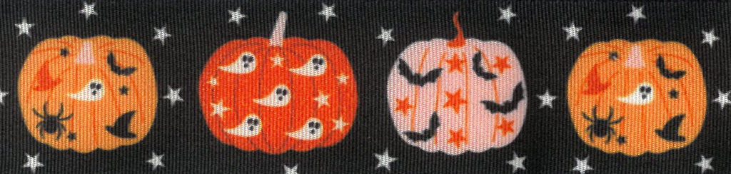 Ribbon: Pumpkin Patch: 25mm: Black - Sold By The Metre