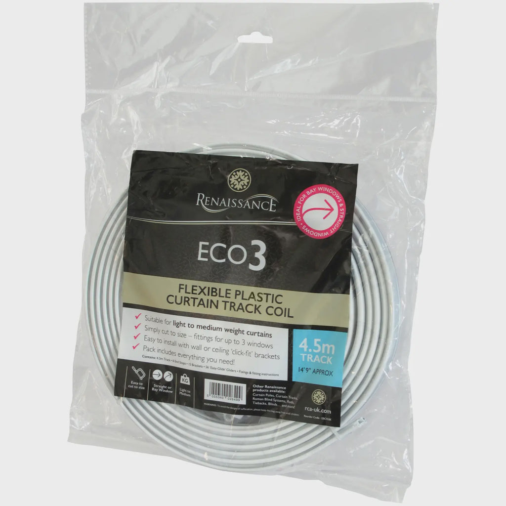 Eco 3 Plastic Flexi Curtain track Kit 4.5m