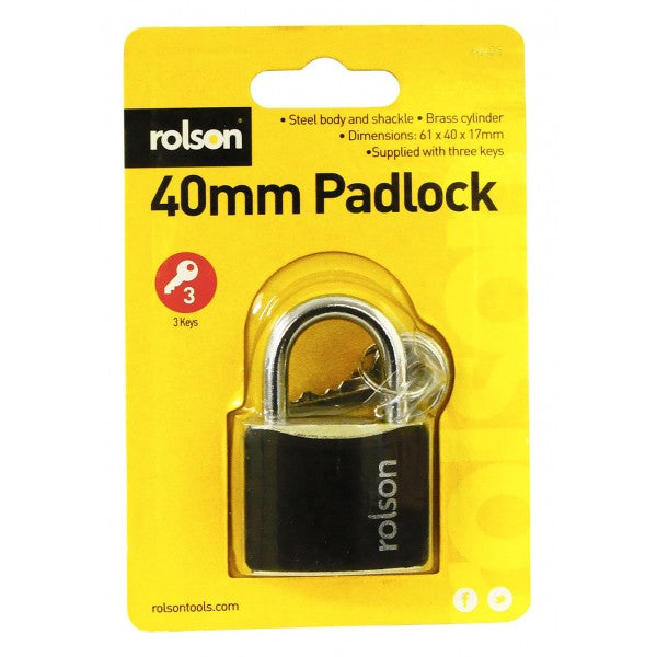 Rolson 40mm Steel Padlock