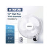 Status 16" White Wall Fan - Remote Control - Oscillating - 3 Speed Settings