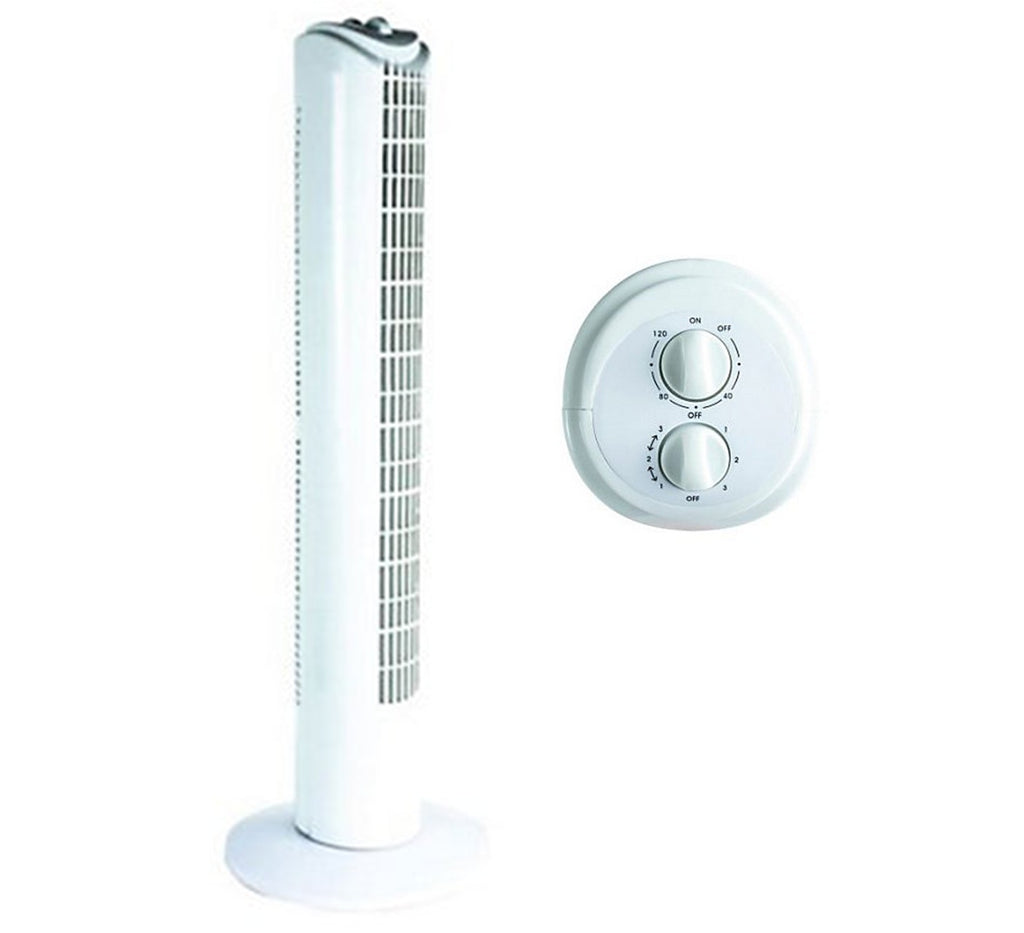Status Tower Fan With Timer White 32in