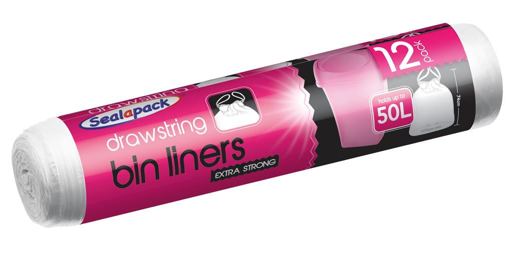 50L Pack Of 12 Draw String Bin Liner