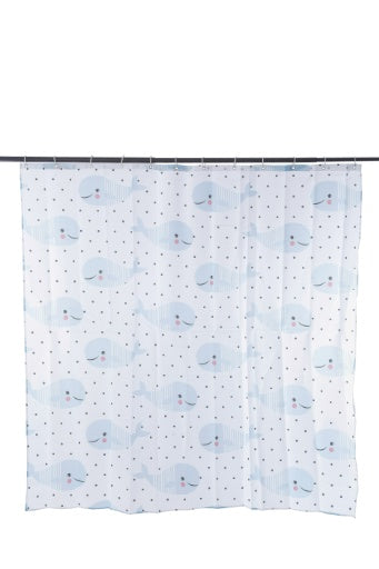 Whale Polyester Shower Curtain 180Xm X 180cm