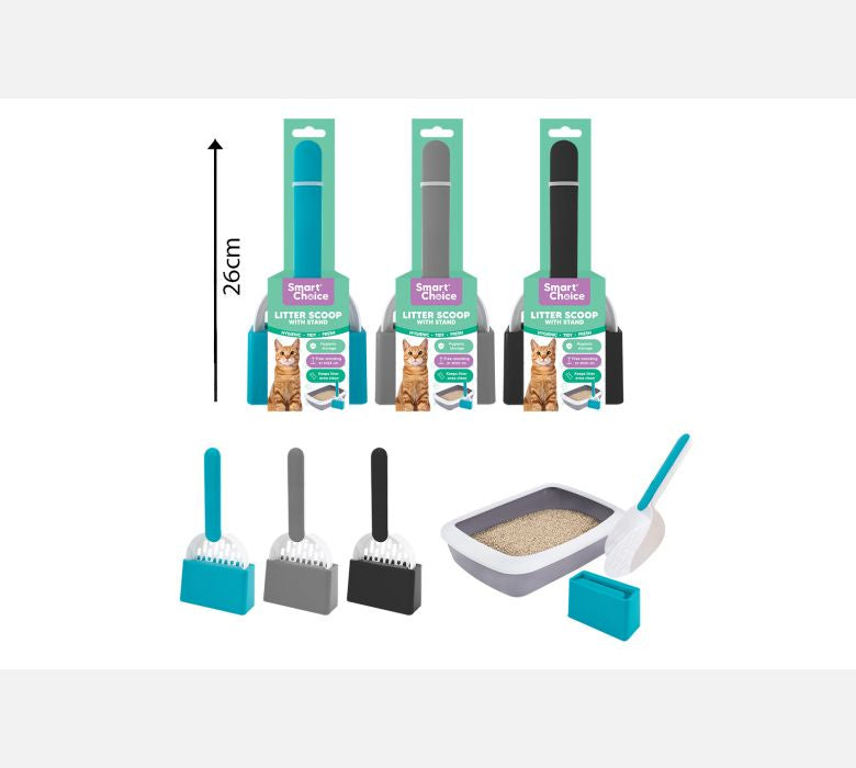 Smart Choice Cat Litter Scoop With Stand 3 Colours