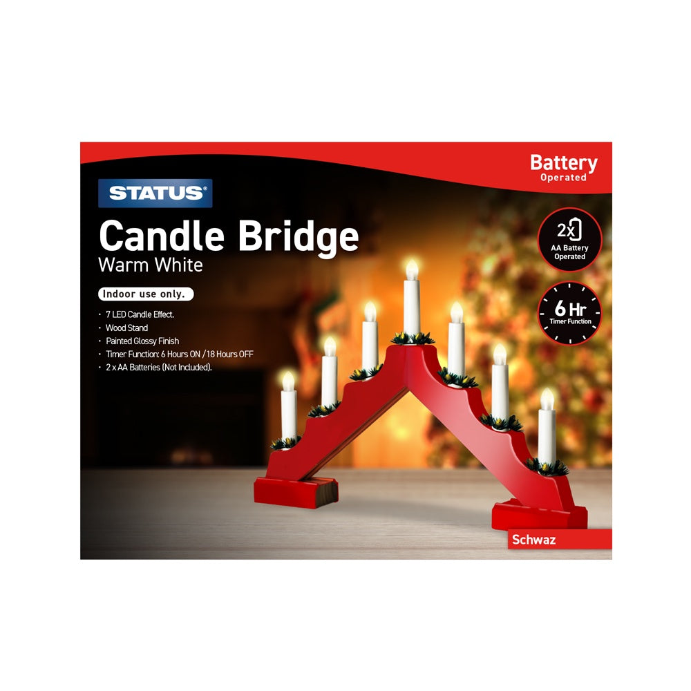 Status Schwaz  7-Lights  B/o  CandleBridge  Warm White  Red