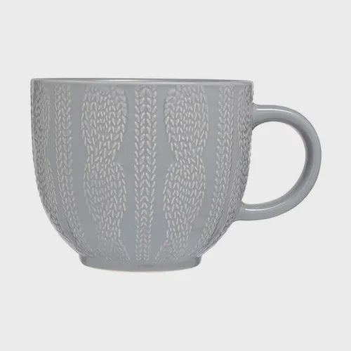 Siip Embossed Knit Mug Grey