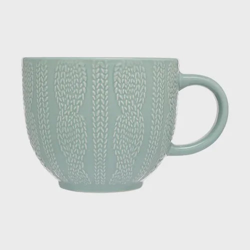 Siip Embossed Knit Mug Turquoise