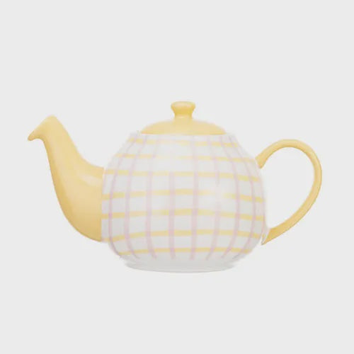 Siip Gingham Pink 2 Cup Teapot