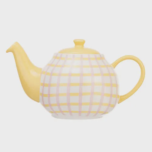 Siip Gingham 6 Cup Teapot Pink