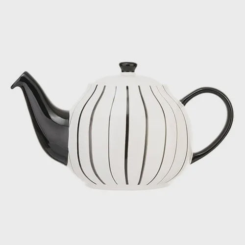 Siip Vertical Stripe Grey 6 Cup Teapot