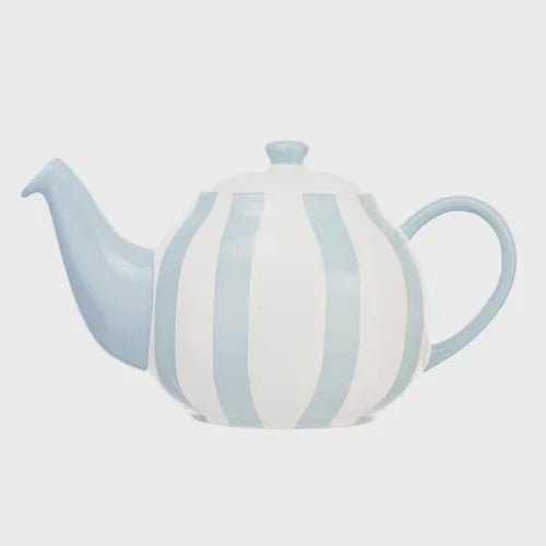 Siip Wide Vertical Stripe Blue 6 Cup Teapot
