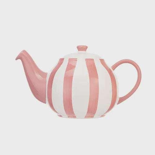 Siip Wide Vertical Stripe Pink 6 Cup Teapot