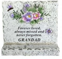 Memorial Cement Block Grave Ornaments GRANDAD